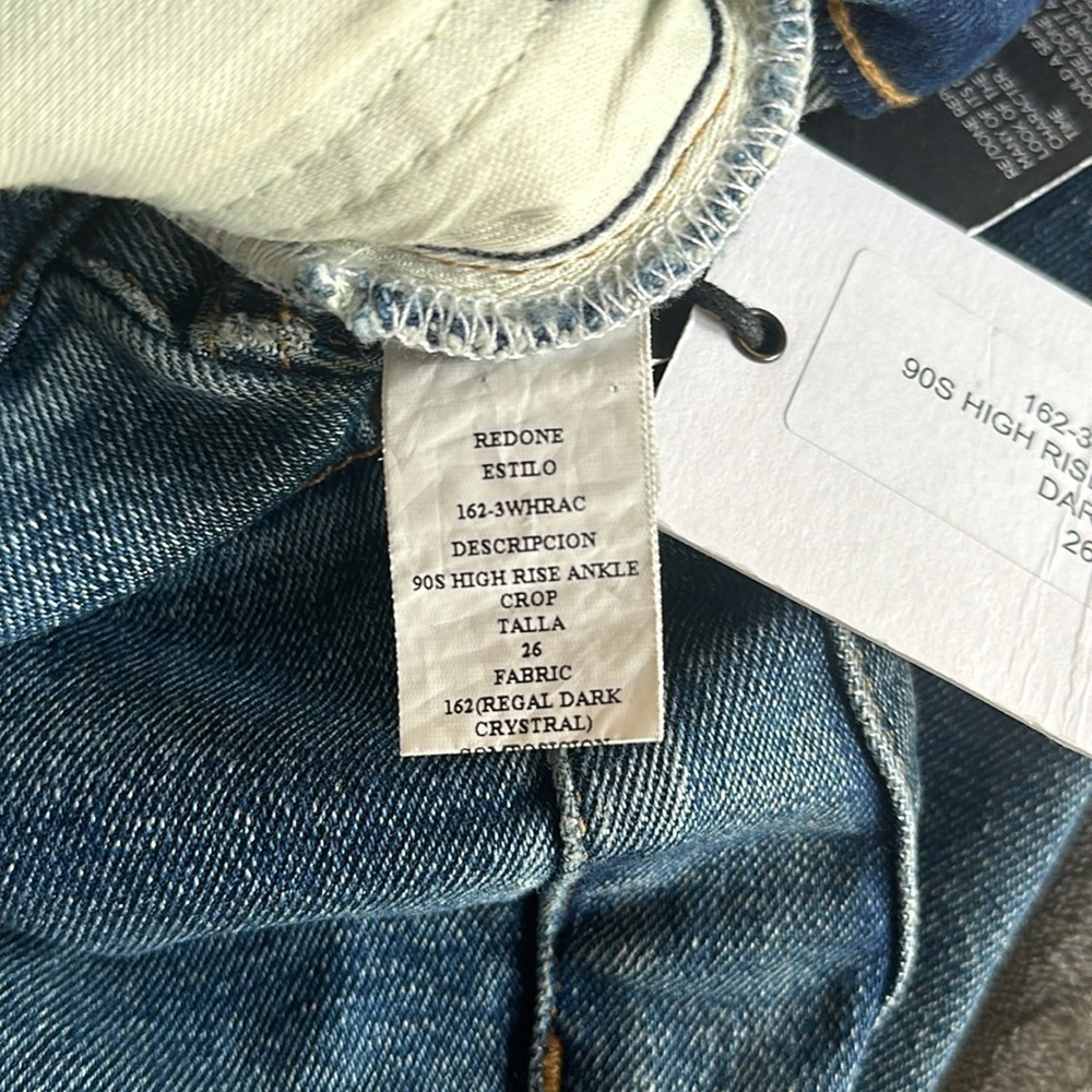 Re/Done High Rise Ankle Crop Size 26 NWT - Picture 9 of 9